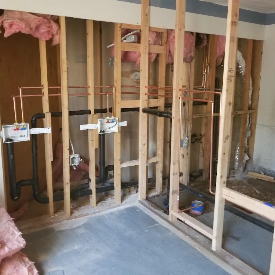 Copper pipe rough-in and plumbing installation in Robertsdale